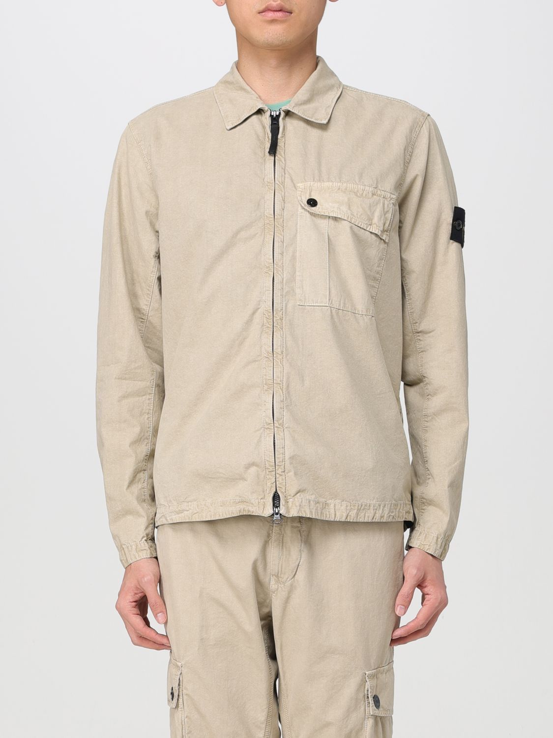 image of Stone Island Shirt Men Sand (Size Small)