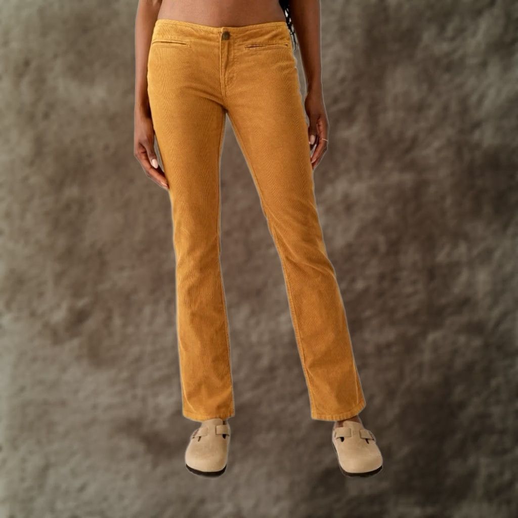 Bdg BDG Urban Outfitters Eloise Ultra Low Rise Corduroy Pants Women 27 Gold Comfortable Slim Pockets 90s Grunge Bohemian Vintage: No Size 27" / US 4 / IT 40 - 1 Thumbnail