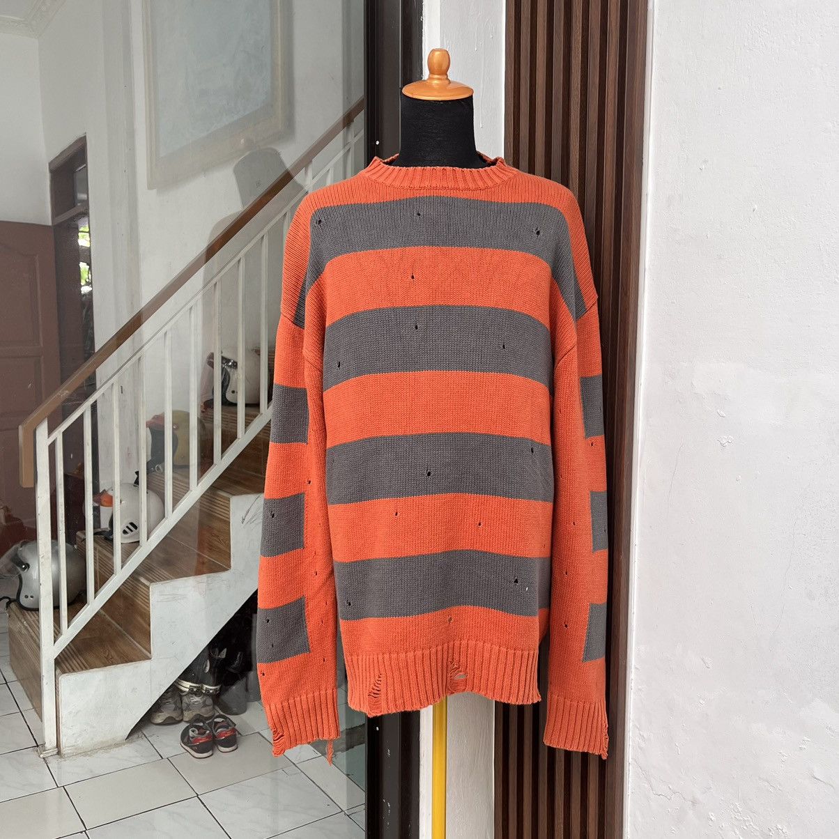 Japanese Brand Nice Design Destroyed Knitwear Like A Number 9 By Underair Size US L / EU 52-54 / 3 - 1 Thumbnail
