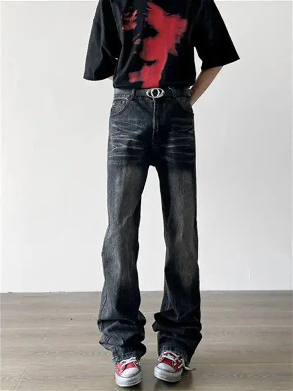 Japanese Brand Retro loose high street straight leg jeans Size US 32 / EU 48 - 2 Thumbnail