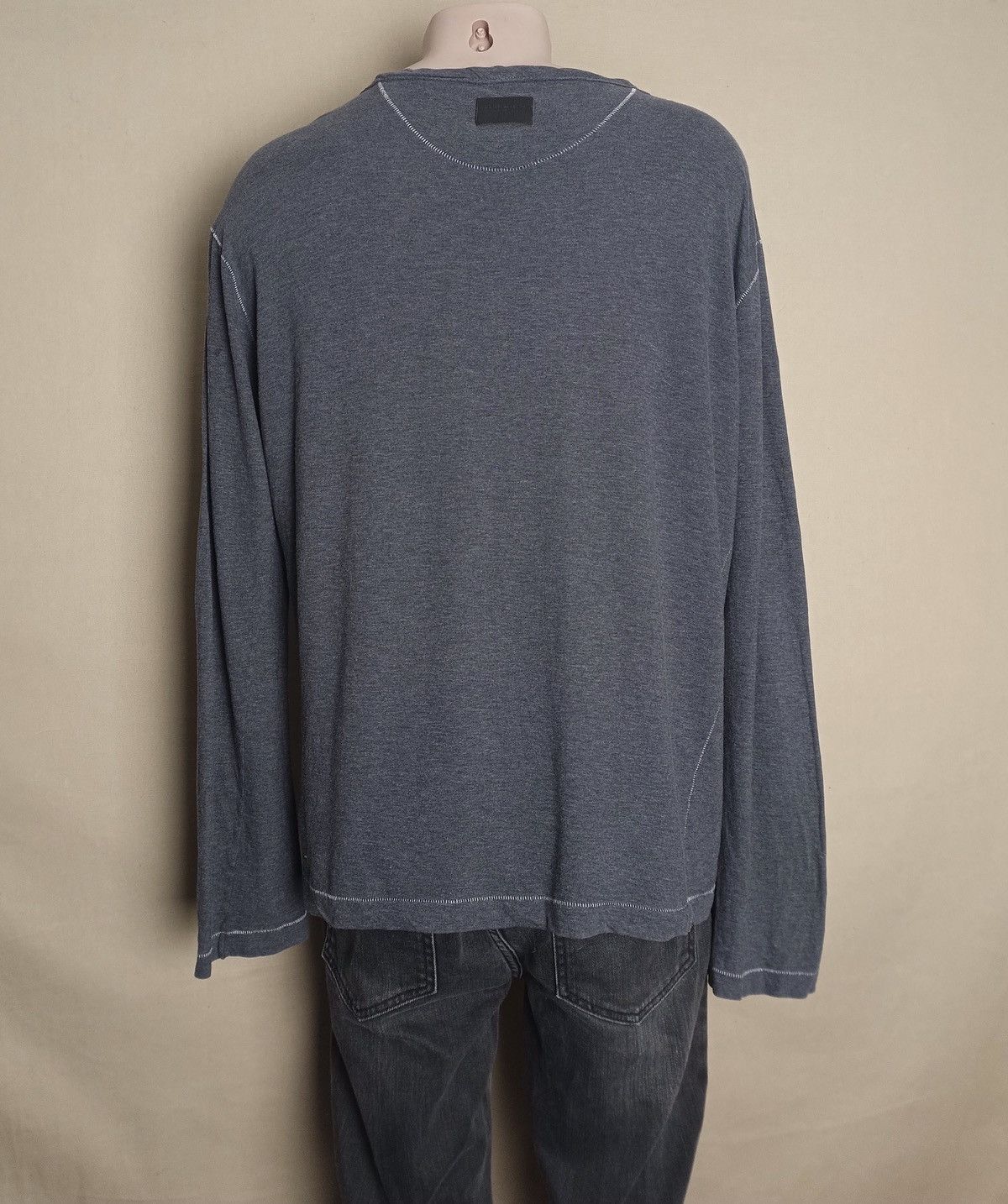 Dolce & Gabbana Dolce & Gabbana Henley Long Sleeve Top Grey Size US XL / EU 56 / 4 - 5 Thumbnail