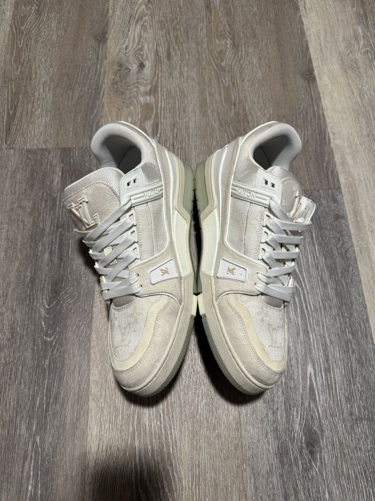 Louis Vuitton Cream denim Louis Vuitton trainers Size US 10.5 / EU 43-44 - 3 Thumbnail