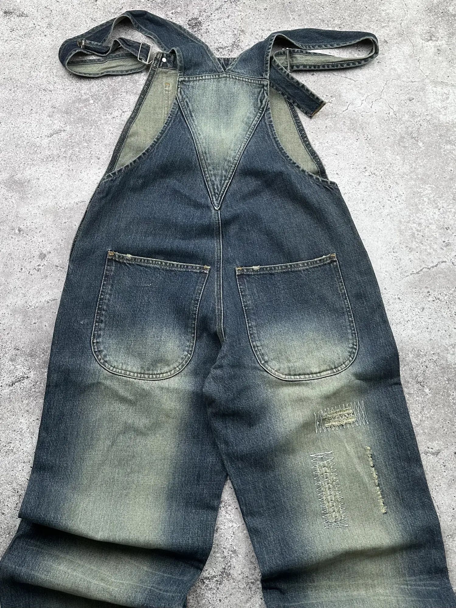 Japanese Brand Vintage Wide Faded Overalls C416(V609) Size US 32 / EU 48 - 11 Thumbnail