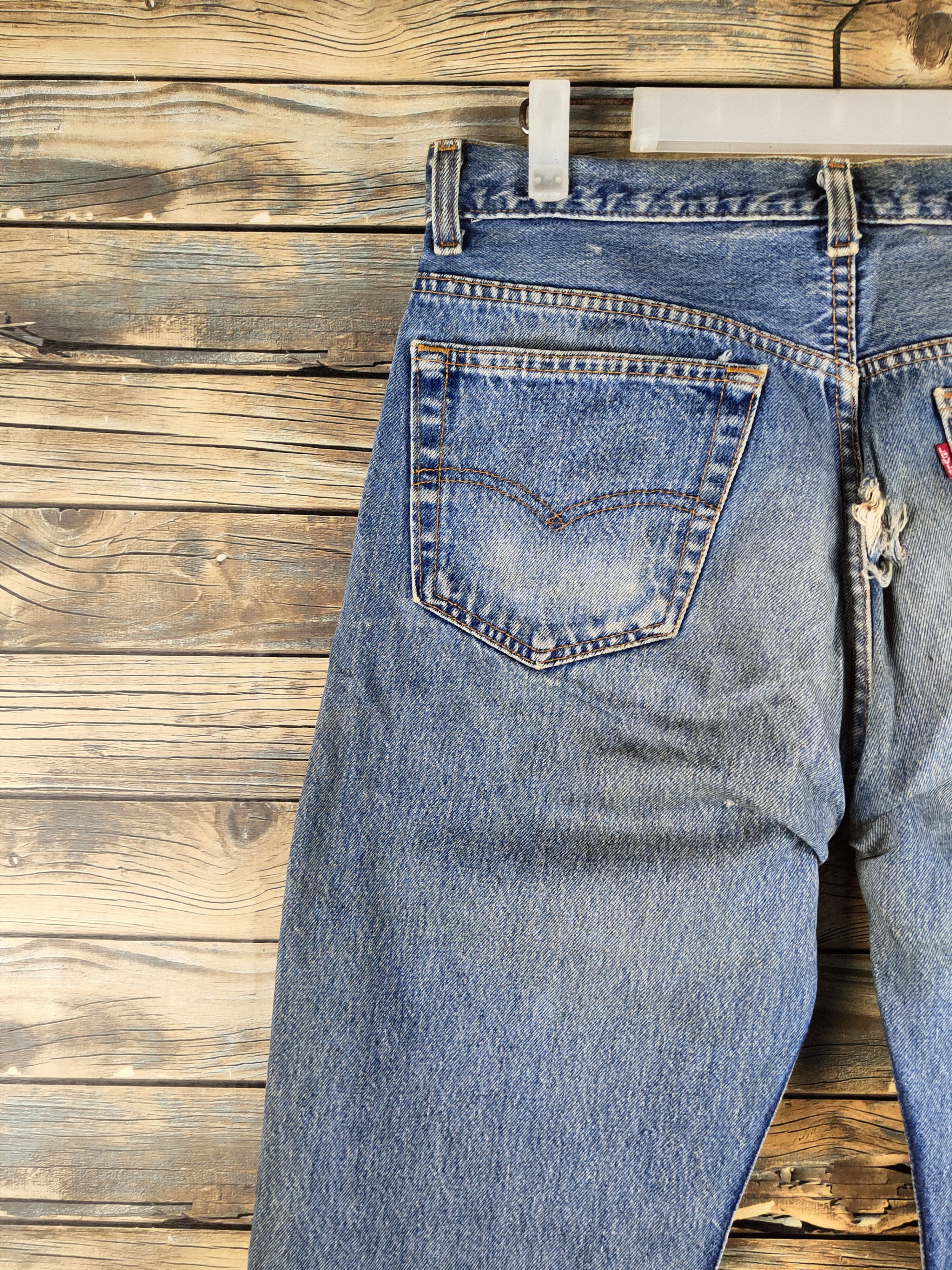 Levi's DL Levi's Blue Distressed Ripped Jeans# 46-891 Size US 34 / EU 50 - 8 Thumbnail