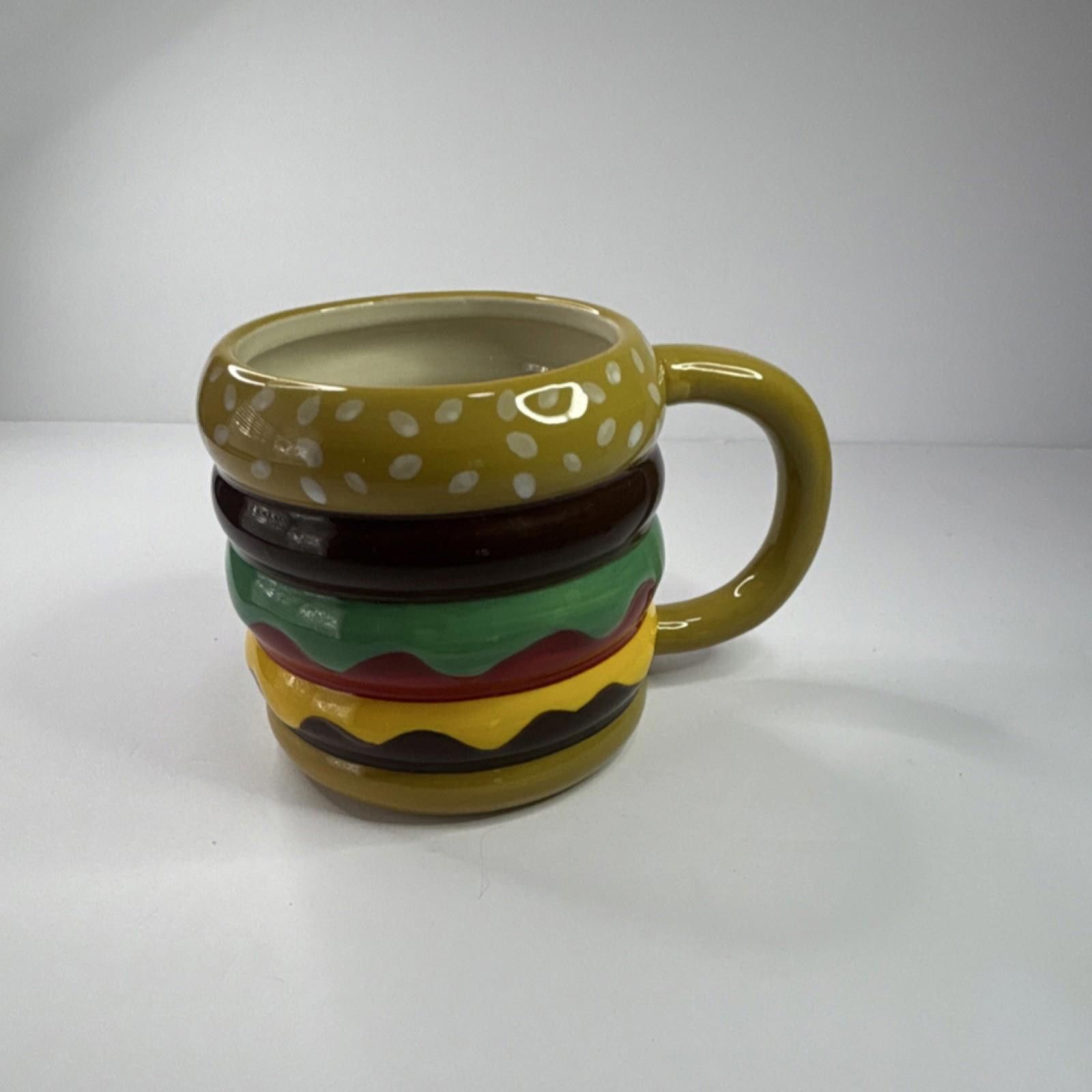 The Unbranded Brand Ceramic Hamburger Shaped Novelty Mug Decorated Food Theme Size ONE SIZE - 3 Thumbnail