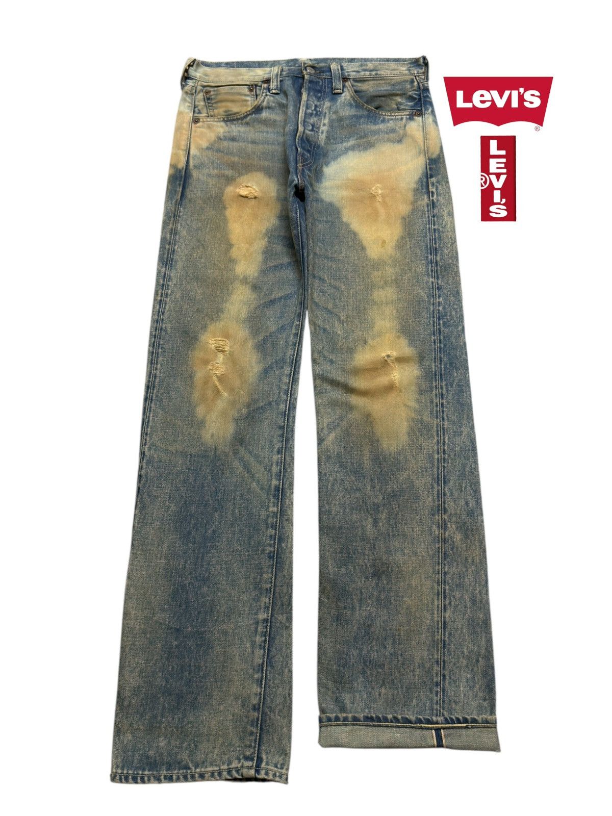 Vintage 90s Levis 501xx Selvedge Big E Acid Wash Straight