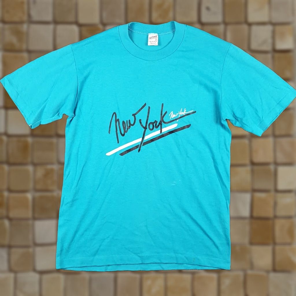 Vintage VINTAGE 80s New York City USA Made T-Shirt Men Small Blue Grunge Travel 90s Y2K Art Size US S / EU 44-46 / 1 - 1 Thumbnail