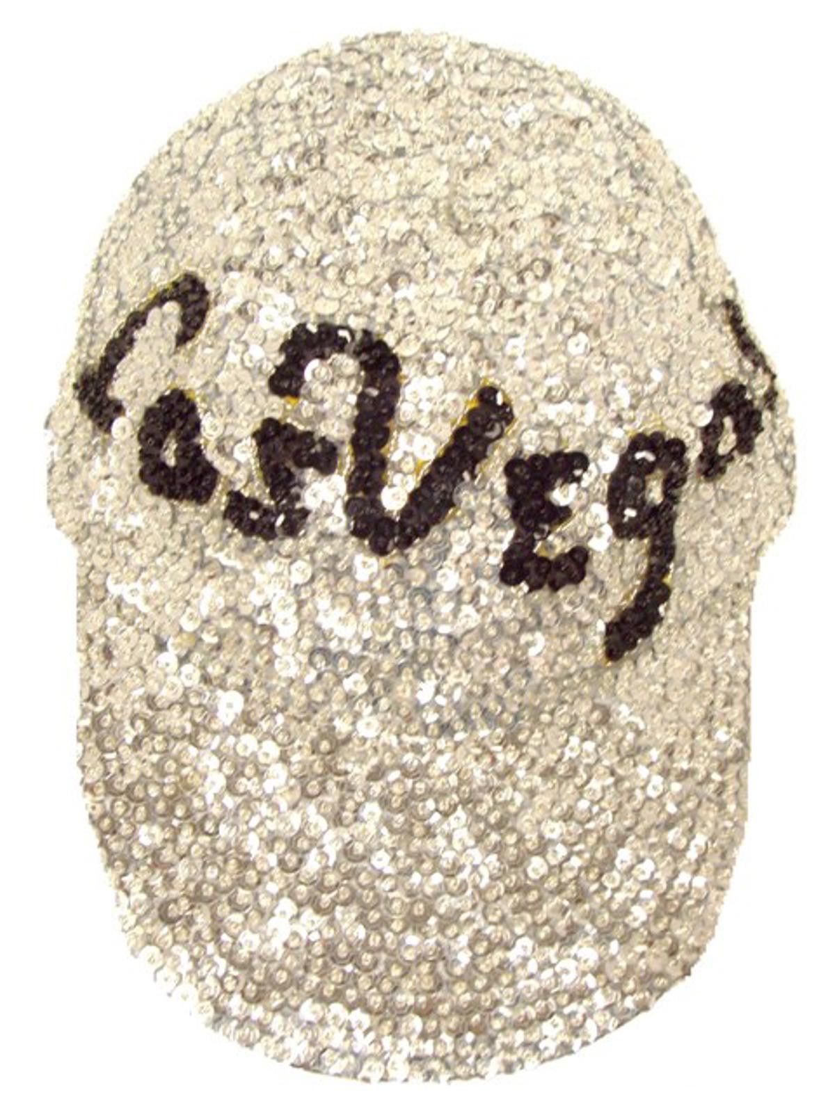 Designer Sequin Baseball Cap Silver Las Vegas Size ONE SIZE - 1 Preview