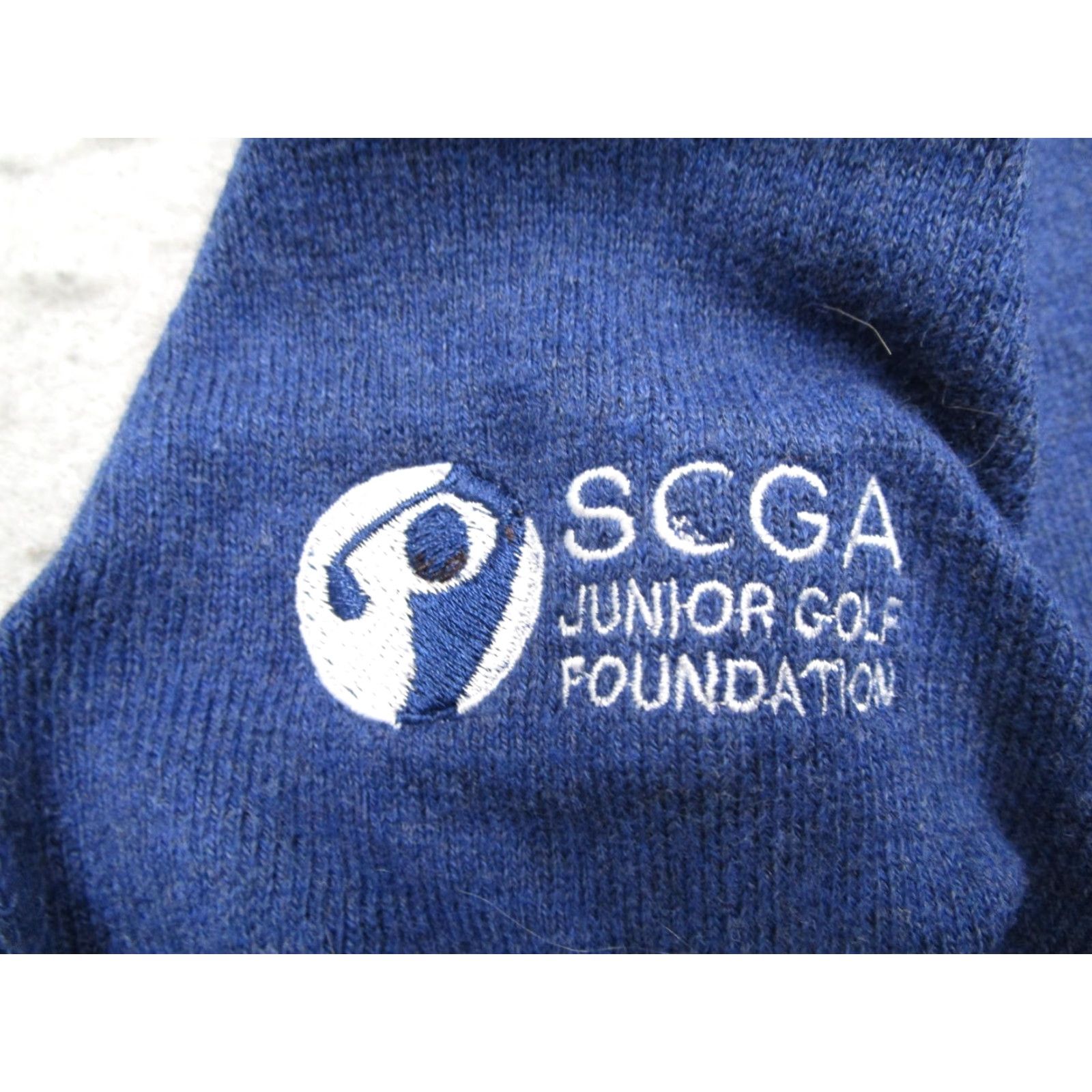 CO Collars & Co. Men's Large Blue Cotton Cashmere 1/4 Zip Pullover Sweater Pebble Beach Golf Activewear Size US M / EU 48-50 / 2 - 4 Thumbnail