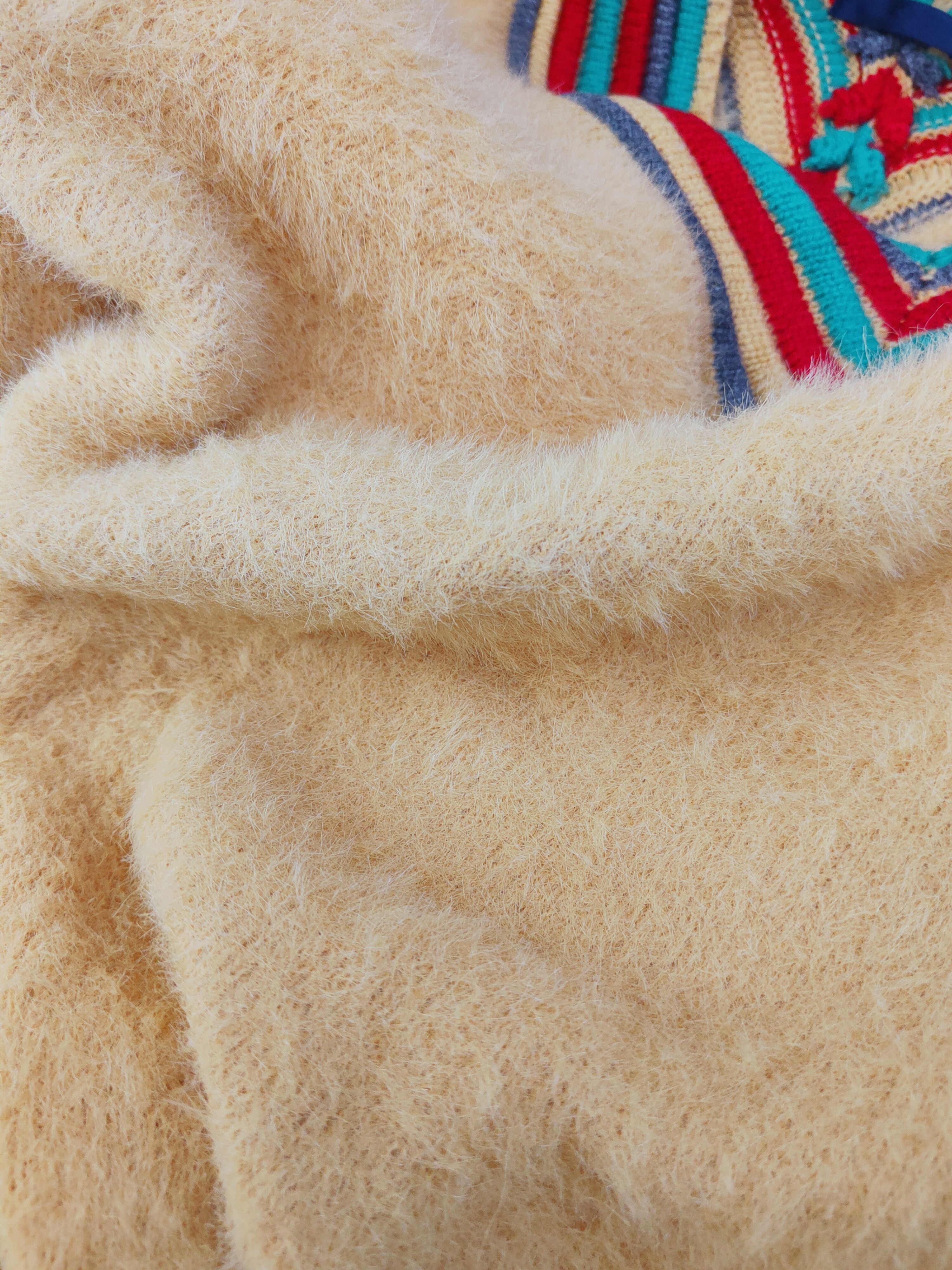 Japanese Brand × Vintage Japanese Brand Yellow Shag Shaggy Fur Mohair Knitwear #W728 Size M / US 6-8 / IT 42-44 - 10 Thumbnail