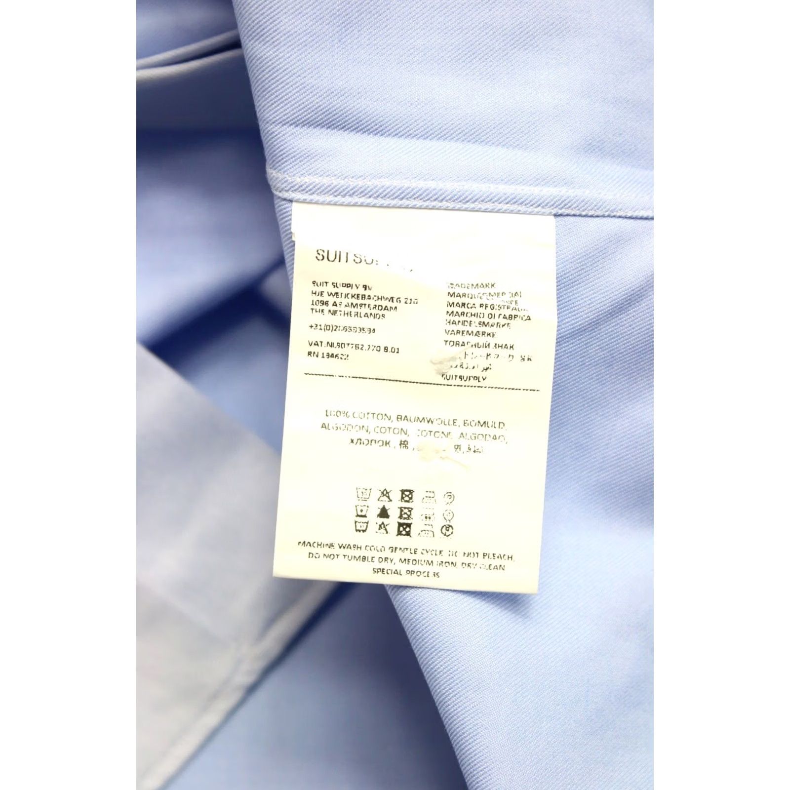 Suitsupply Suitsupply Extra Slim Fit Formal Shirt Mens XS Cutaway Collar Button Up Size 34R - 6 Thumbnail