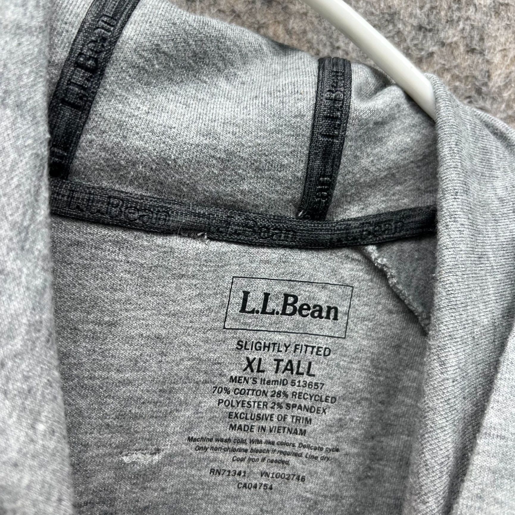 Vintage VINTAGE L.L. Bean Sweater Men XL Hooded Pullover Gray Fleece Logo (Regular) Tailored Fit Shirt Size US XL / EU 56 / 4 - 4 Thumbnail