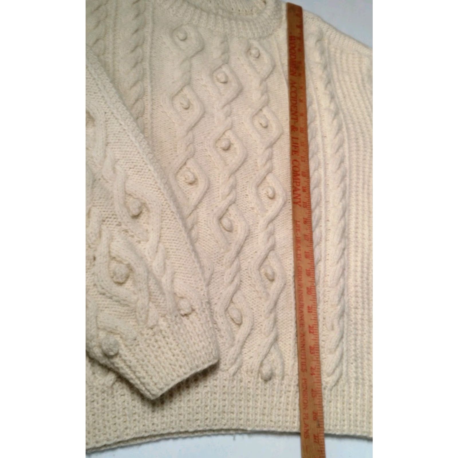 Vintage VINTAGE Aran Handknit Fisherman Sweater Men XL Natural Ivory Cable Chunky Knit Pullover Size US XL / EU 56 / 4 - 5 Thumbnail