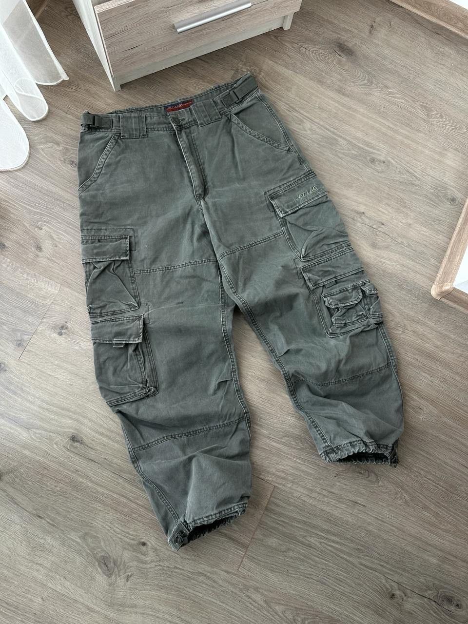 Japanese Brand × Jet Lag × Vintage Vintage Japanese Baggy Cargo Green JET LAG Pants Size US 36 / EU 52 - 4 Thumbnail