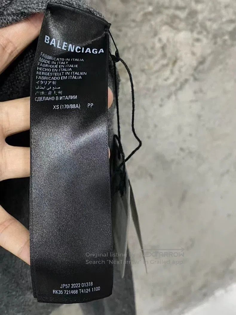 Balenciaga Balenciaga Snow Gray Logo Embroidered Sweater. Size US XS / EU 42 / 0 - 7 Thumbnail
