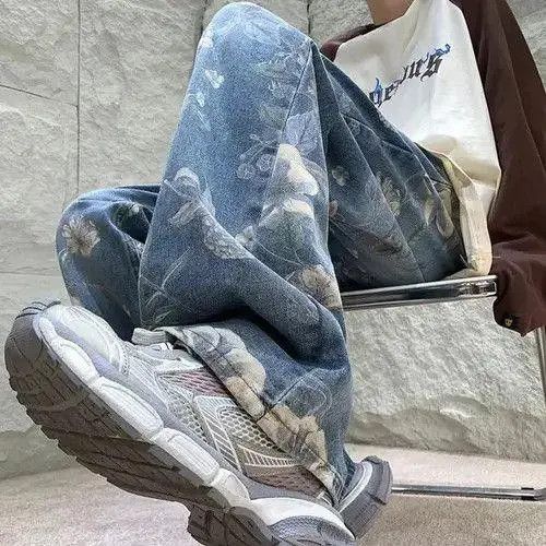 VIBE Floral Graphic Straight Leg Wide Leg Denim Jeans Size US 30 / EU 46 - 7 Thumbnail