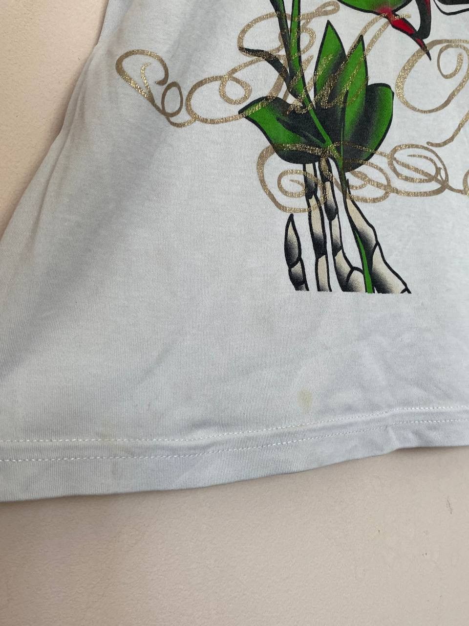 Christian Audigier Vintage Rare Christian Audigier Ed Hardy White Skull Rose Size US XXL / EU 58 / 5 - 8 Thumbnail