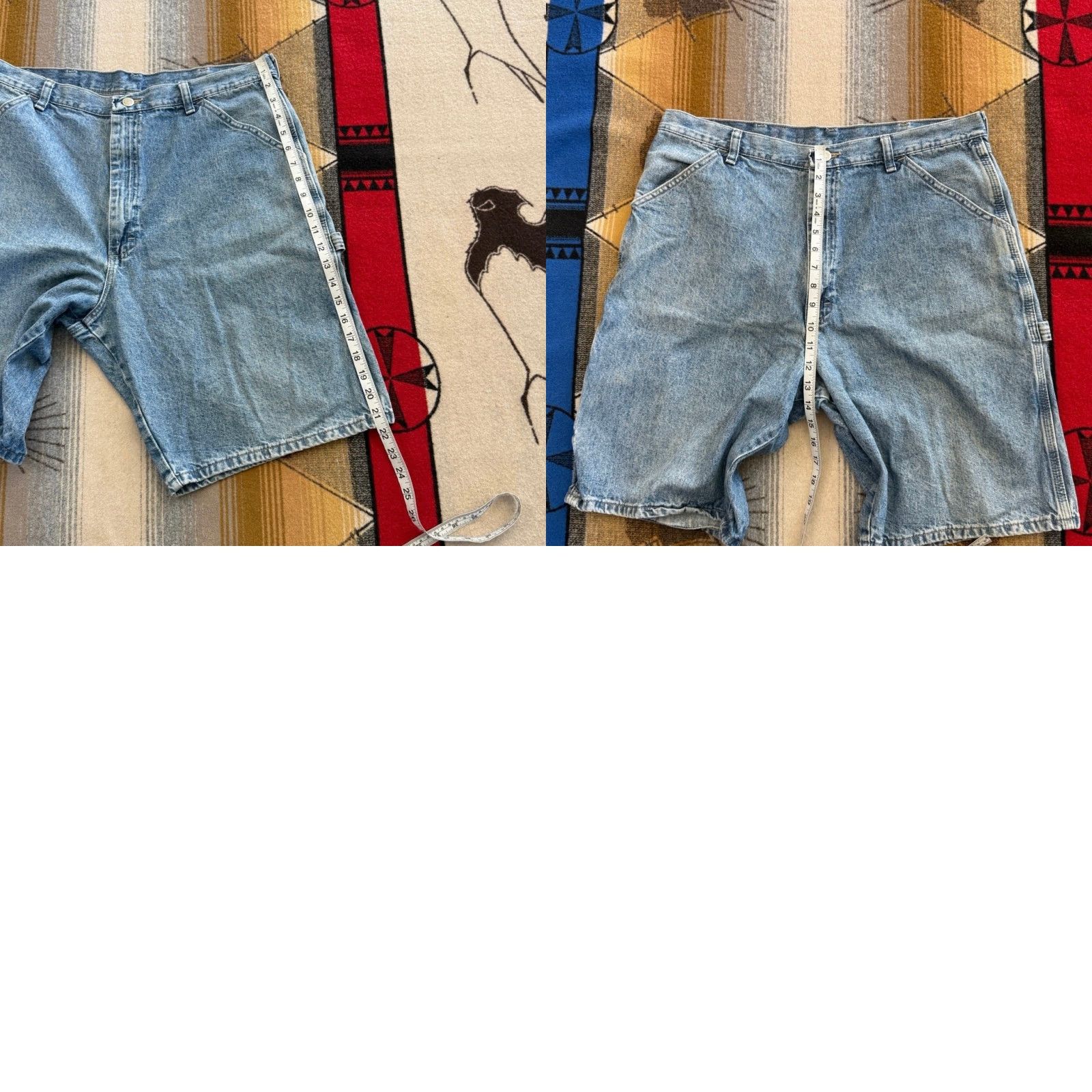 Wrangler VINTAGE Wrangler Carpenter Denim Jean Shorts Jorts 36 Men’s Blues Grunge Y2K Workwear Size US 36 / EU 52 - 8 Thumbnail