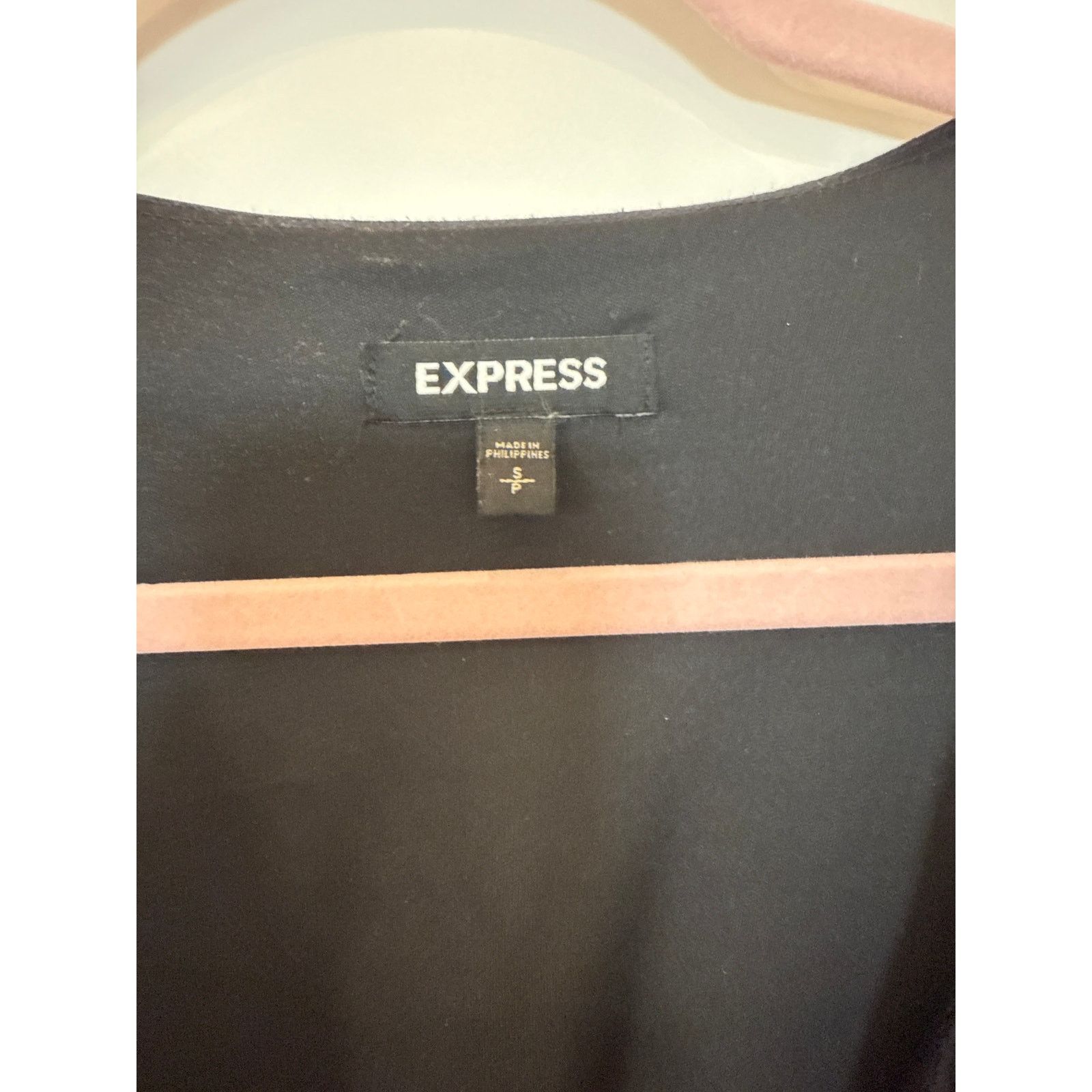 Express Express Black Straight Leg 3/4 Sleeve Belted Jumpsuit, S Size 27" / US 4 / IT 40 - 3 Thumbnail