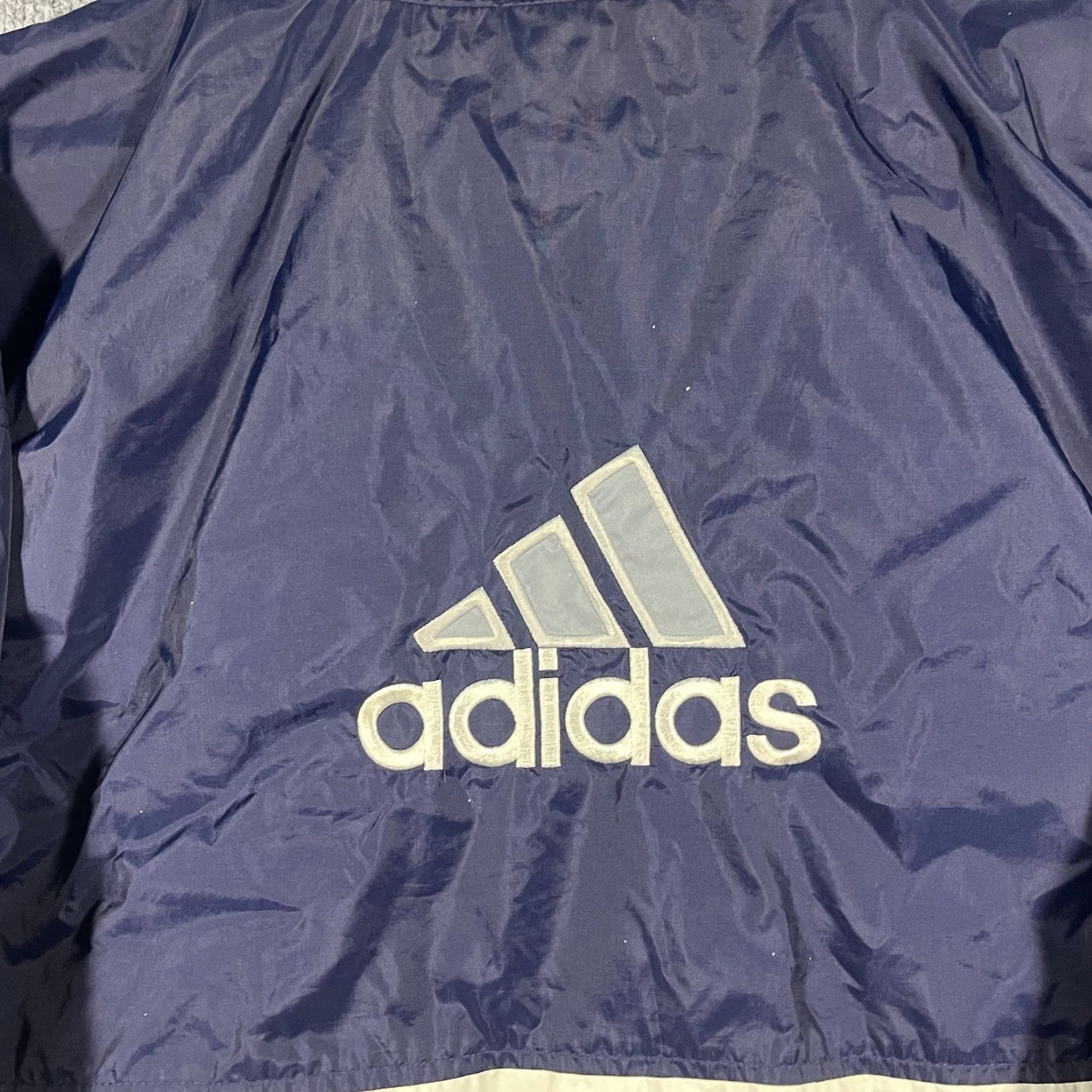 Adidas VINTAGE Adidas Full Zip Windbreaker Jacket Mens Large Blue Striped 90s RARE Size US L / EU 52-54 / 3 - 2 Thumbnail