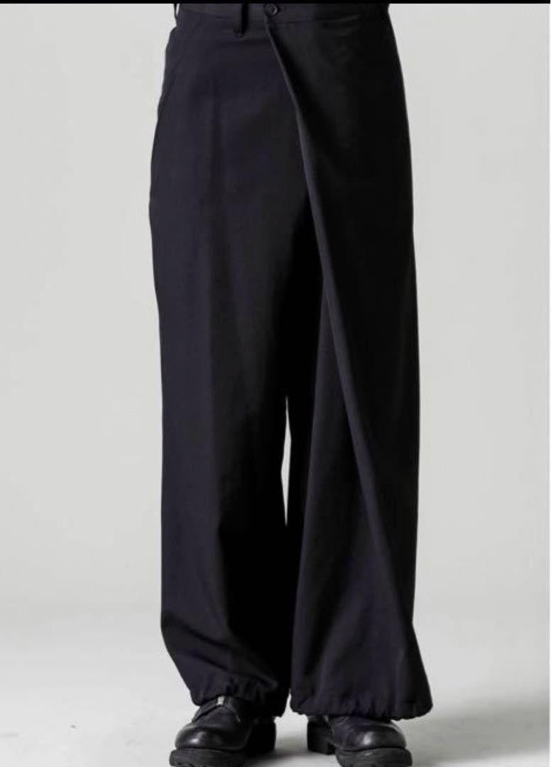 Yohji Yamamoto Pour Homme 22aw W/GABARDINE LEFT TUCK PANTS Size US 35 - 2 Thumbnail