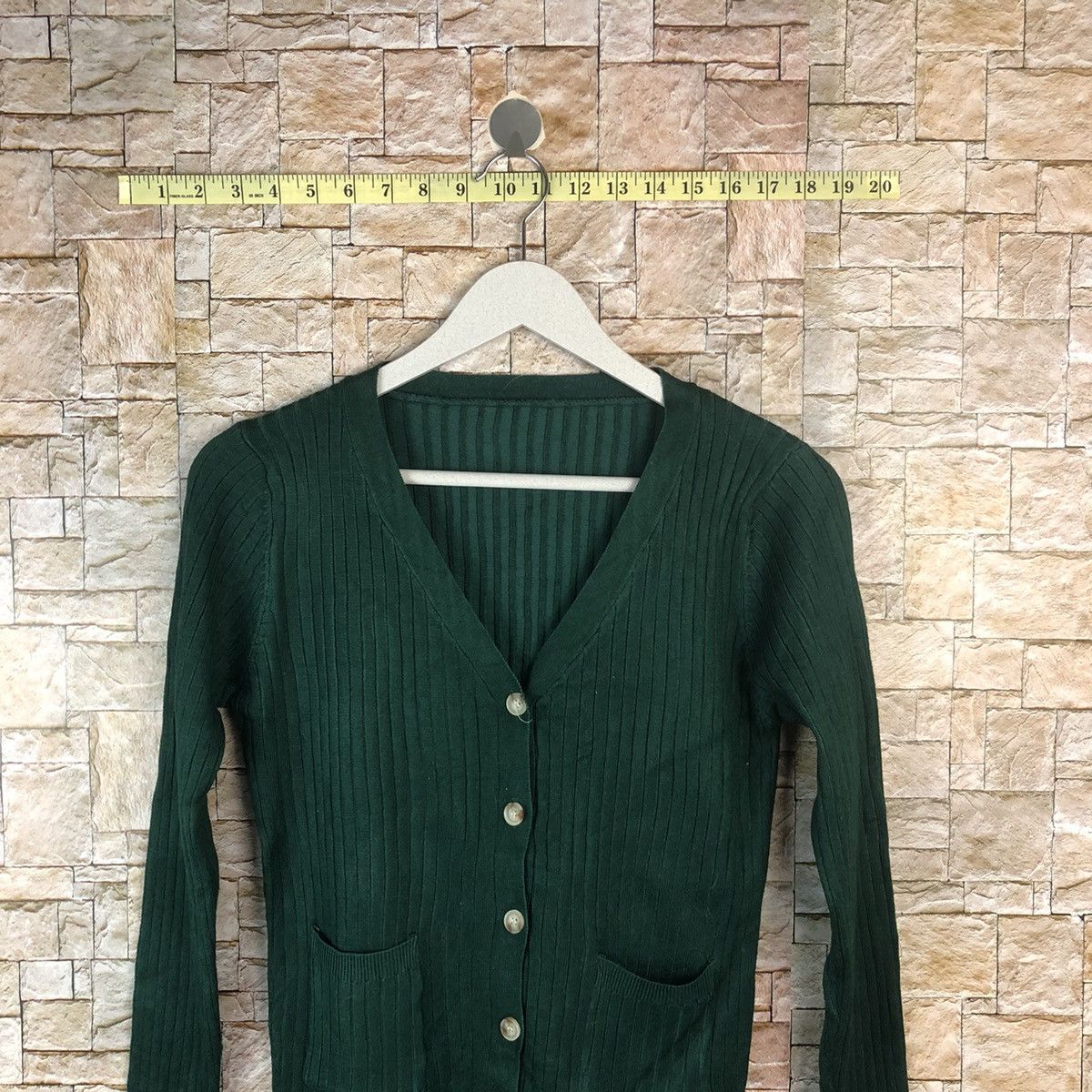 Japanese Brand Kharis Angel Green Cardigan Knitwear #A1237 Size S / US 4 / IT 40 - 2 Thumbnail