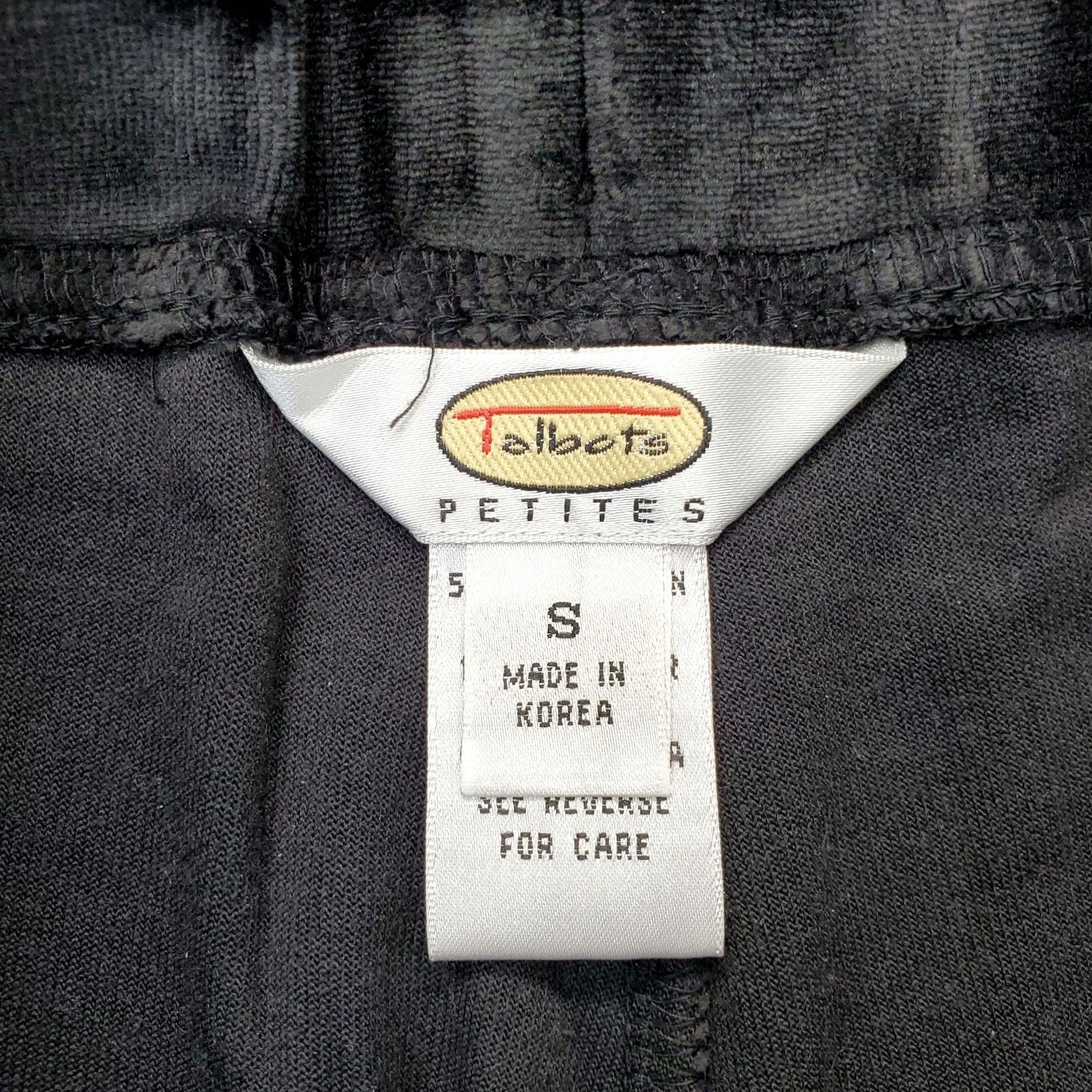 Talbots Talbots Lounge Pants Womens PS Black Velour Comfort Wide Leg Drawstring Waist Size 28" / US 6 / IT 42 - 7 Thumbnail