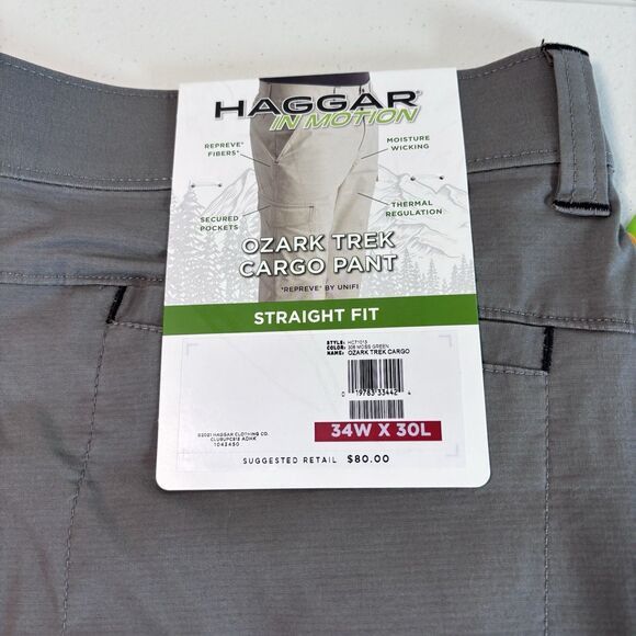 Haggar HAGGAR OZARK TREK CARGO Flat Pant Moss Green 34 W Straight Size US 34 / EU 50 - 13 Thumbnail