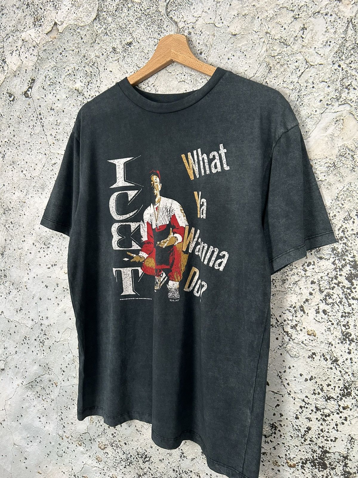 Rap Tees × Vintage Ice-T Rap Washed Black Graphic Tee Streetwear Vintage Size US L / EU 52-54 / 3 - 2 Thumbnail