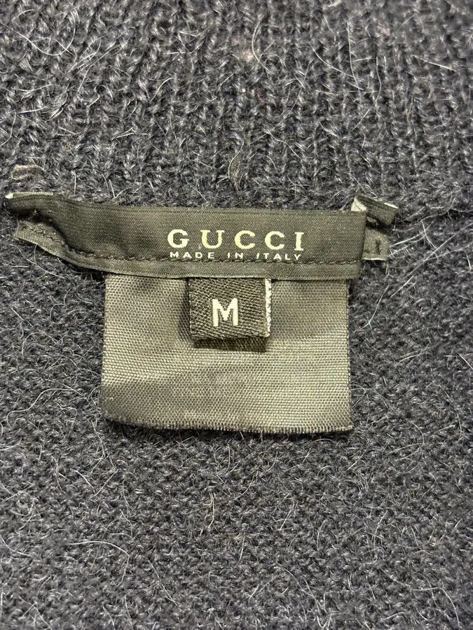 Gucci AW2007 Gucci Navy Asymmetrical Wool Buttoned Sweater by Frida Giannini Size US XS / EU 42 / 0 - 8 Thumbnail