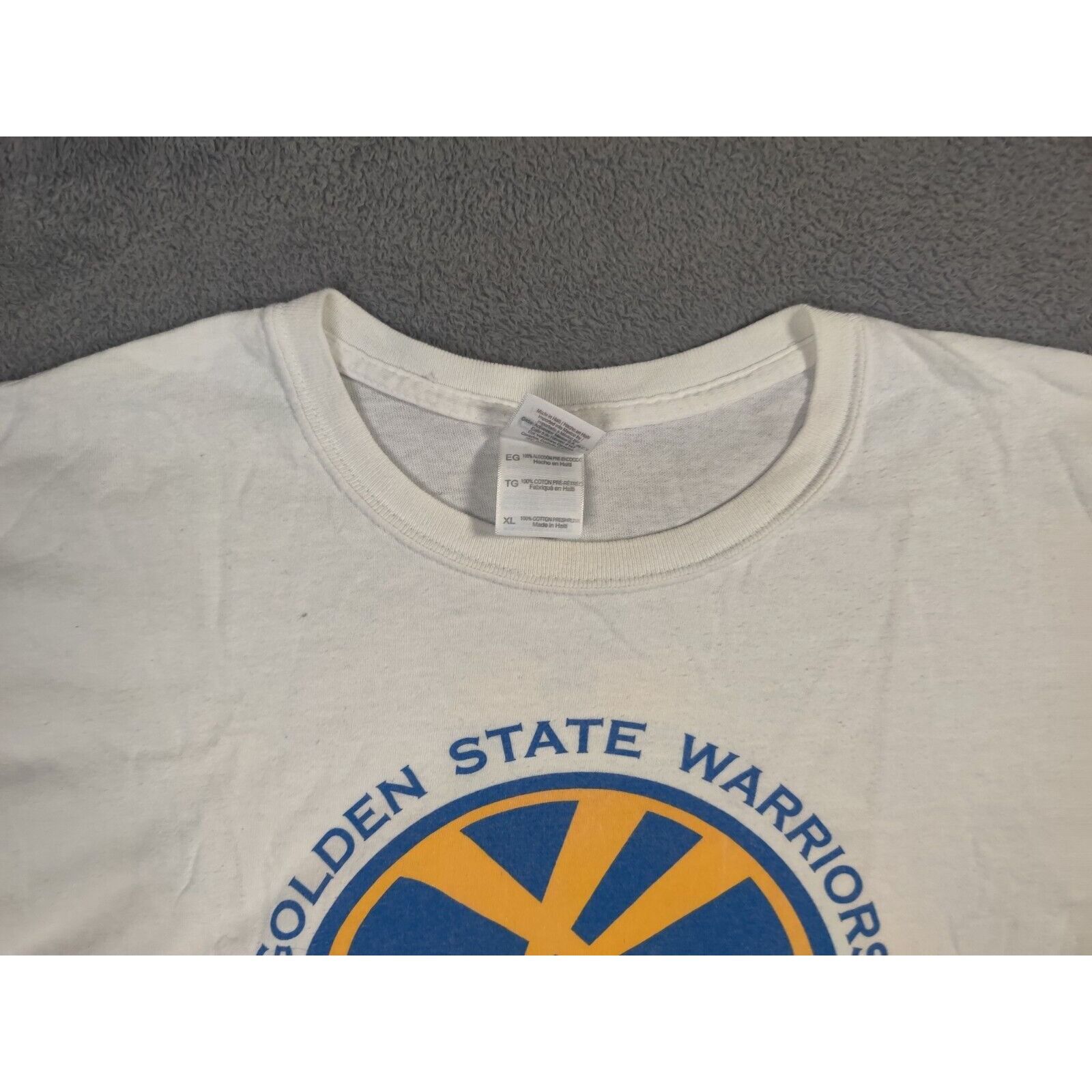 NBA Golden State Warriors Shirt Mens XL White Blue Spell Out Size US XL / EU 56 / 4 - 9 Thumbnail