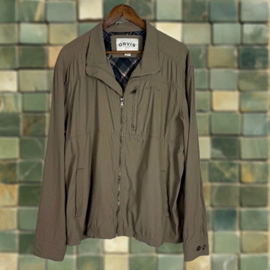 Orvis Orvis Windbreaker Jacket Beige Nylon Full Zip Pockets Mens LARGE Size US L / EU 52-54 / 3 - 1 Thumbnail