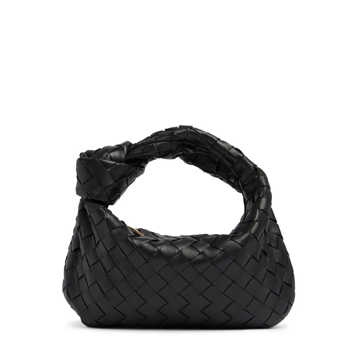 BOTTEGA VENETA Mini Jodie $2950 Black/Gold Leather Top Handl