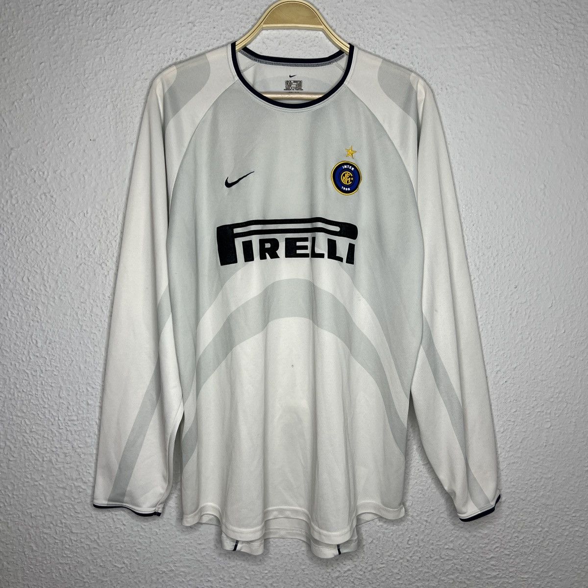 Pre-owned Nike X Soccer Jersey Inter Milan Jersey Pirelli Nike Soccer Longsleeve In White