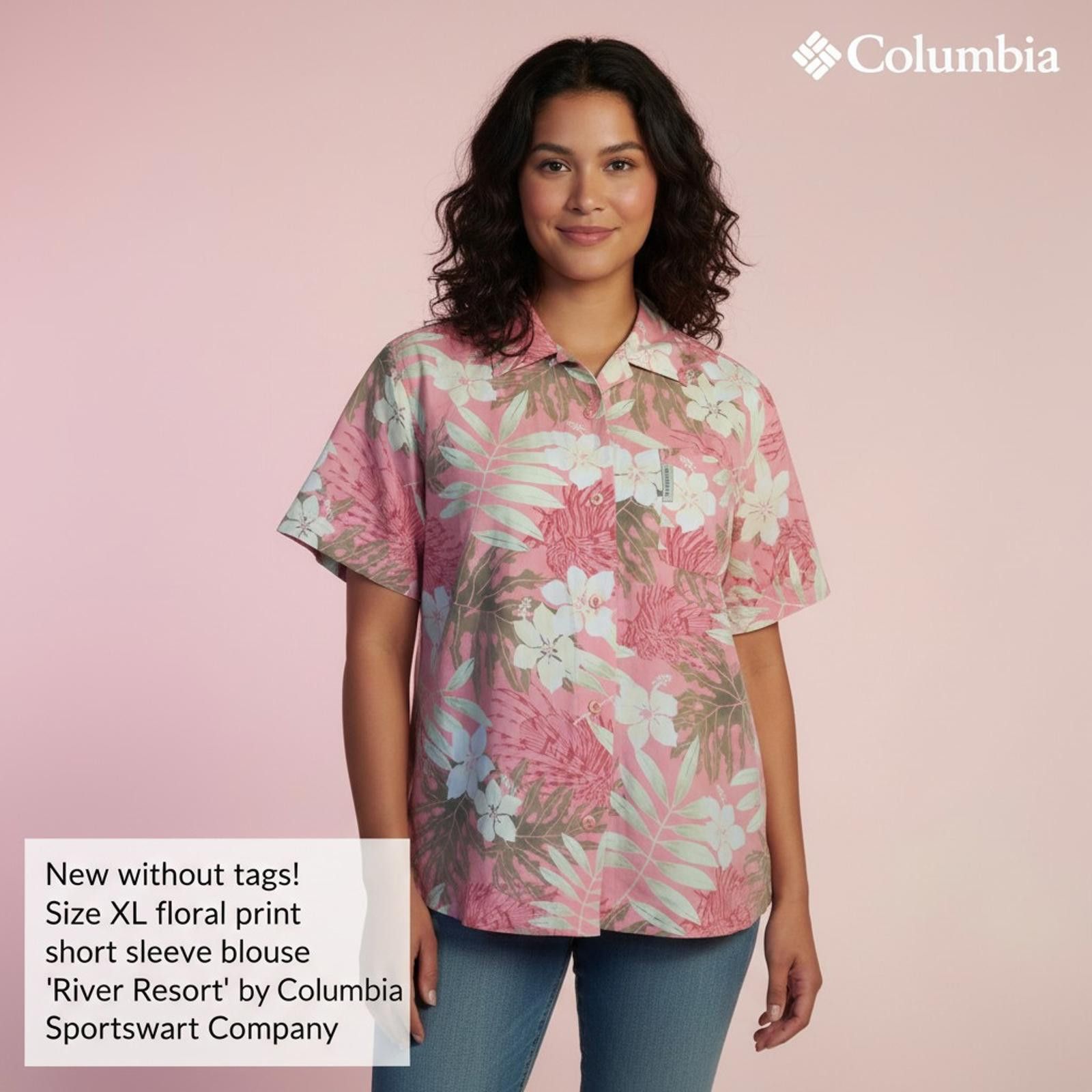 Columbia Columbia River Resort Floral Print Short Sleeve Blouse Size Size XL / US 12-14 / IT 48-50 - 1 Thumbnail