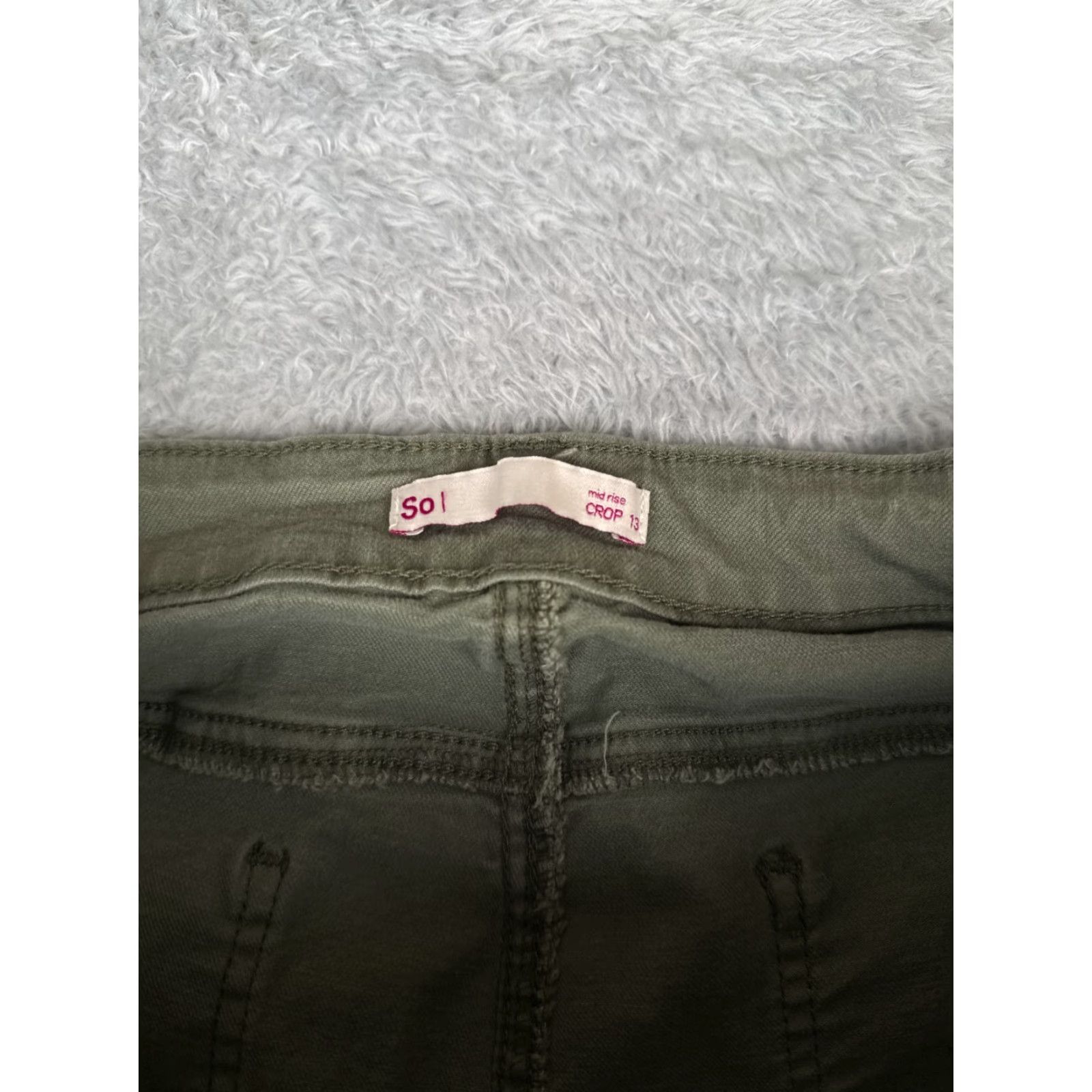 Denime SO Jeans Pants Women Regular 30x24 Green Denim Mid Crop Tapered 5-Pocket Design Cotton Blend Jeans City Womens Size 34" / US 12 / IT 48 - 6 Thumbnail