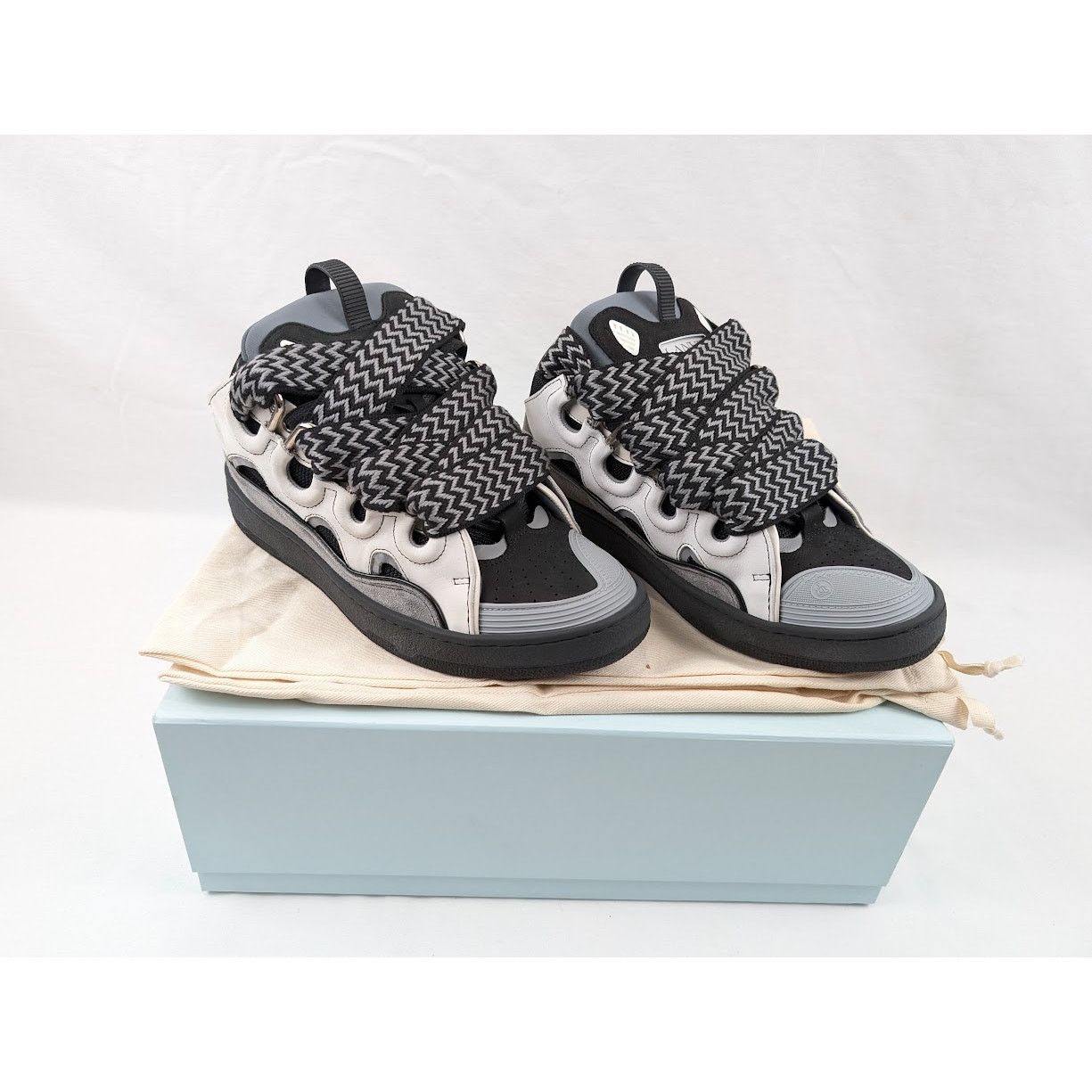 Lanvin o1rshd1 Curb Sneakers in White/Anthracite Size US 8 / EU 41 - 20 Thumbnail