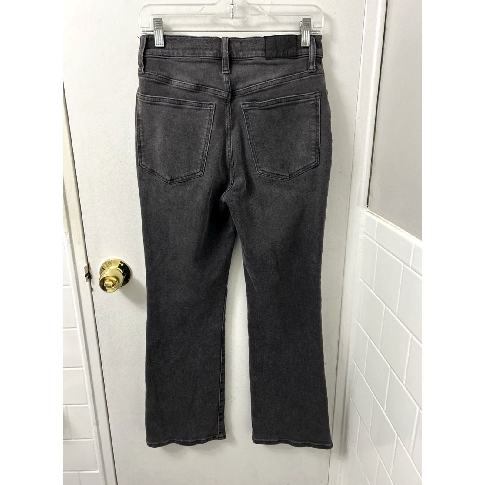 Madewell Madewell The Perfect Vintage Flare Crop Jeans Womens 27x27 Black High Rise Denim Size 27" / US 4 / IT 40 - 6 Thumbnail
