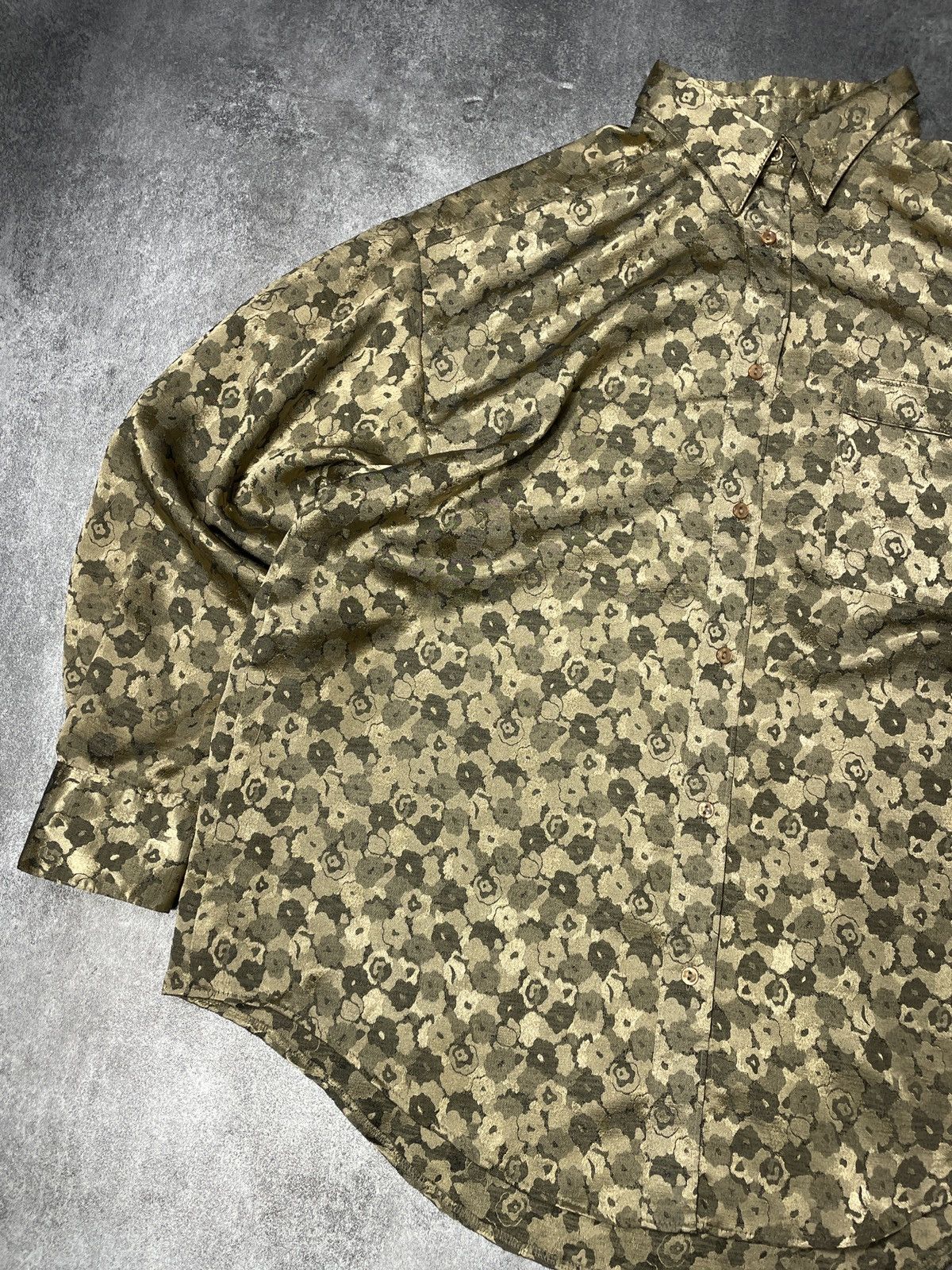 Vintage Avant Garde Luxury Vintage Y2K Gold Shirt Boxy Fit Size 3XL / US 20-22 - 3 Thumbnail