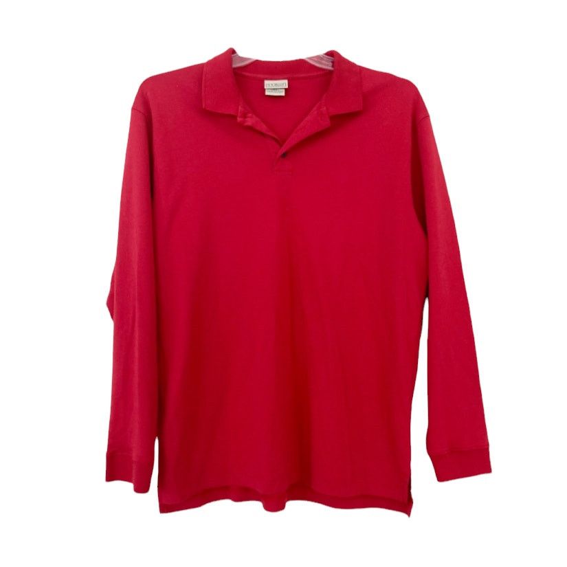 Old Navy LL Bean Red 100% Pima Cotton Long Sleeve Polo Shirt Sz L Size US L / EU 52-54 / 3 - 1 Thumbnail