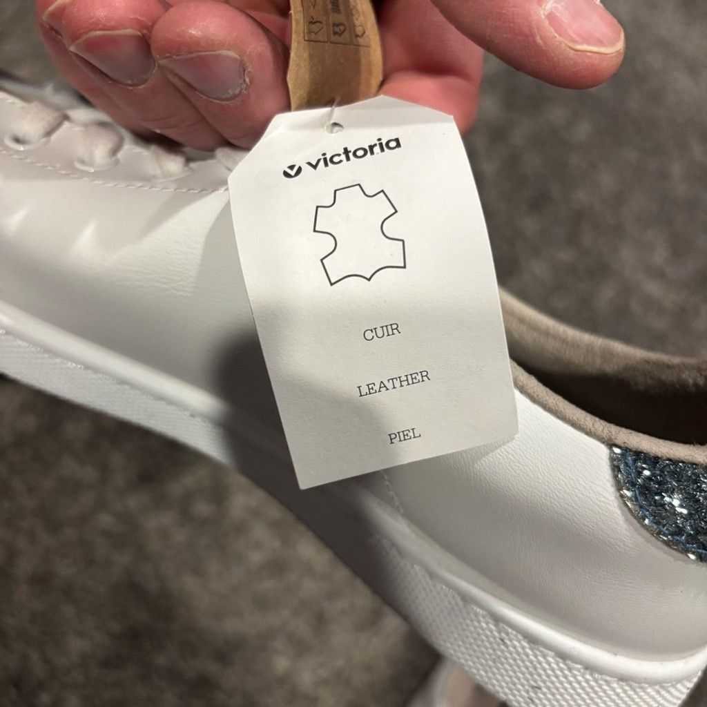 Victoria's Secret Women's White and Blue Victoria Sneakers Size US 10 / IT 40 - 7 Thumbnail
