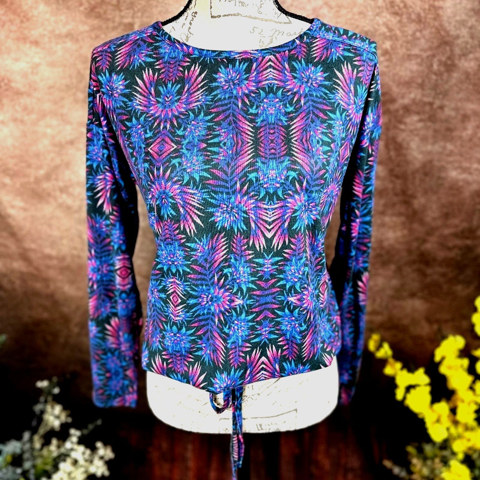 Other Retreat Rhonda Shear Drawstring Hem Tunic Firework Floral L Size L / US 10 / IT 46 - 8 Thumbnail
