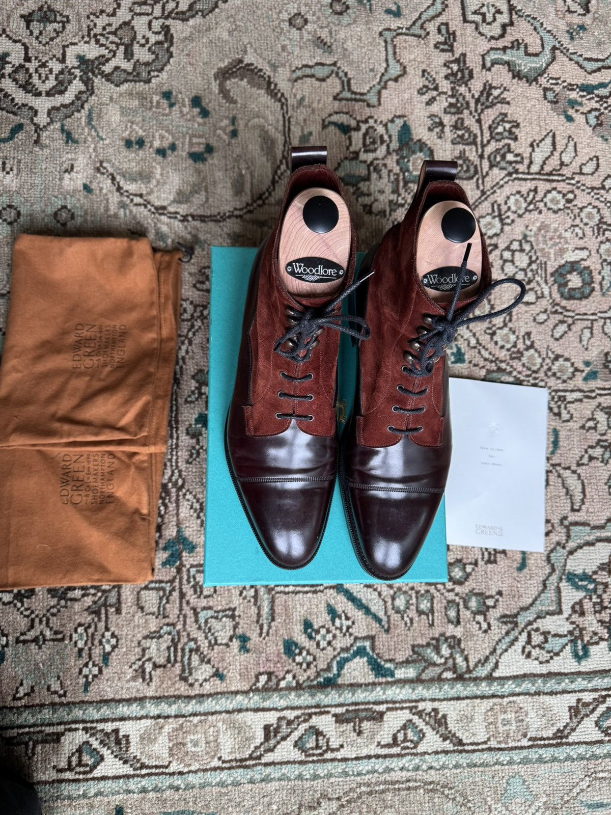 Edward Green GALWAY 82 Last — cognac cordovan & snuff suede Size US 11.5 / EU 44-45 - 1 Thumbnail
