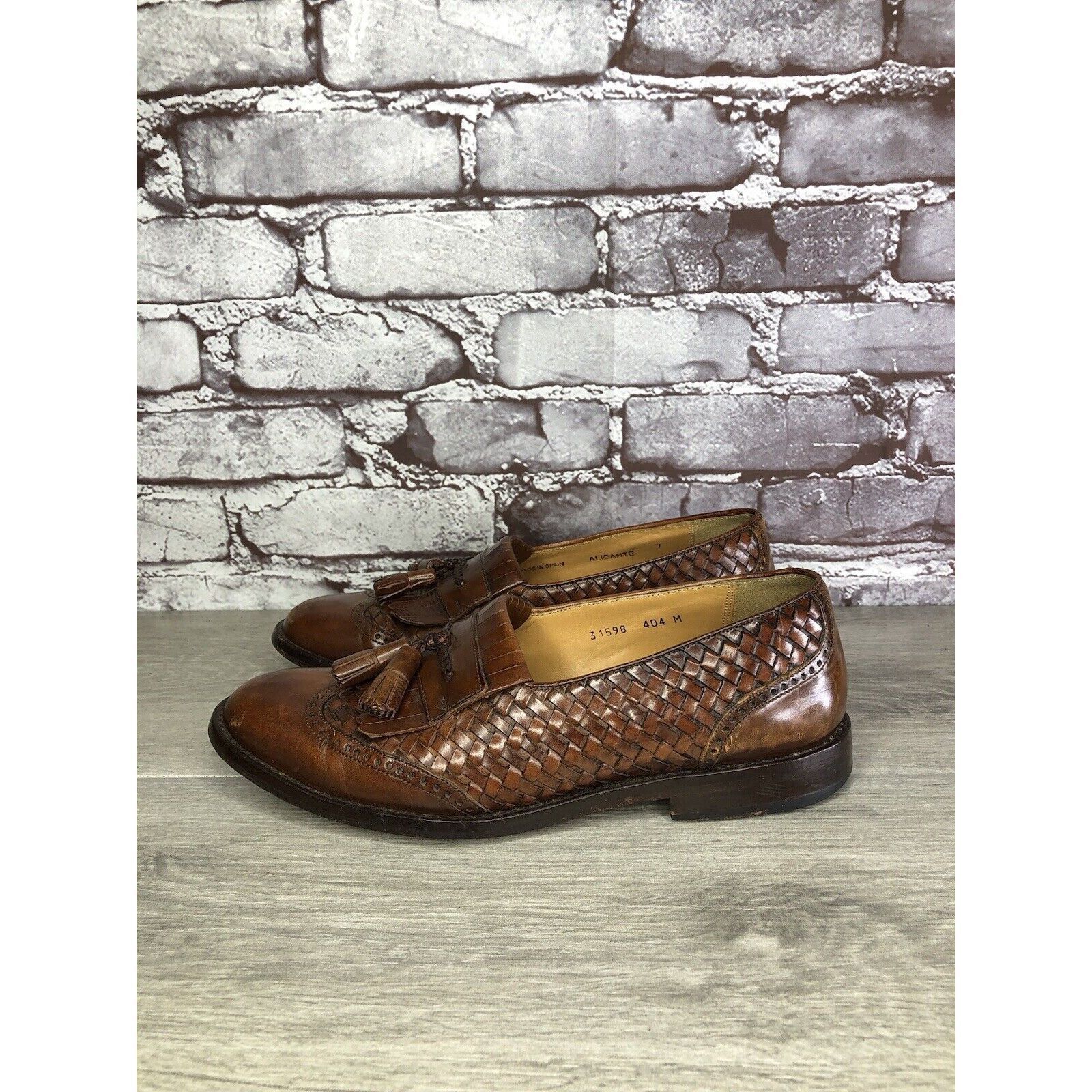 Mezlan Mezlan Alicante Brown Weave Leather Kiltie Tassel Dress Shoe Size US 7 / EU 40 - 9 Thumbnail