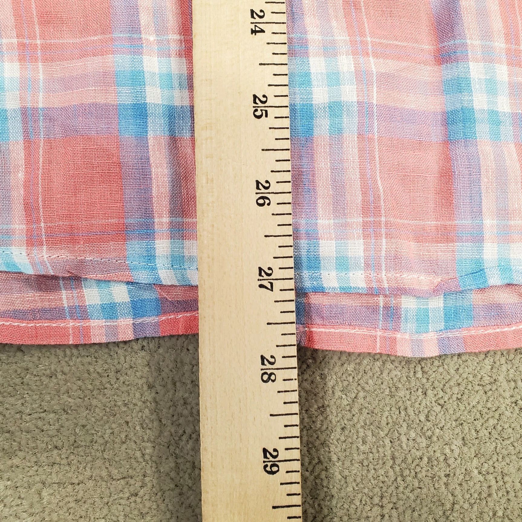 Faherty Faherty Shirt Mens M Pink Linen Button-Up Long Sleeve Collared Plaid Pattern Casual Outdoor Vintage No Size US M / EU 48-50 / 2 - 6 Thumbnail