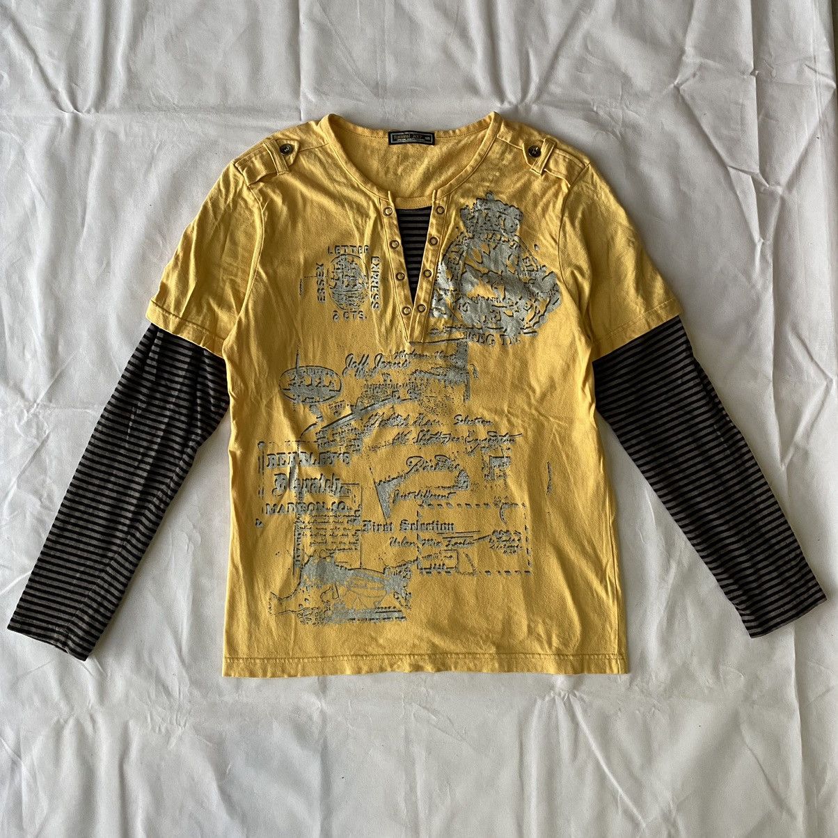 Beauty Beast × If Six Was Nine × Japanese Brand Japanese Letter Express Poem Double Layer Long Sleeve Size US XL / EU 56 / 4 - 2 Thumbnail