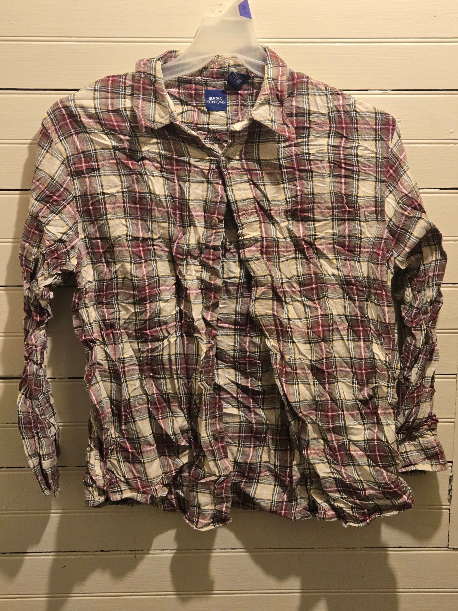 Basic Editions Basic Editions Shirt Women's M Plaid Button Up Long Sleeve Size M / US 6-8 / IT 42-44 - 1 Thumbnail