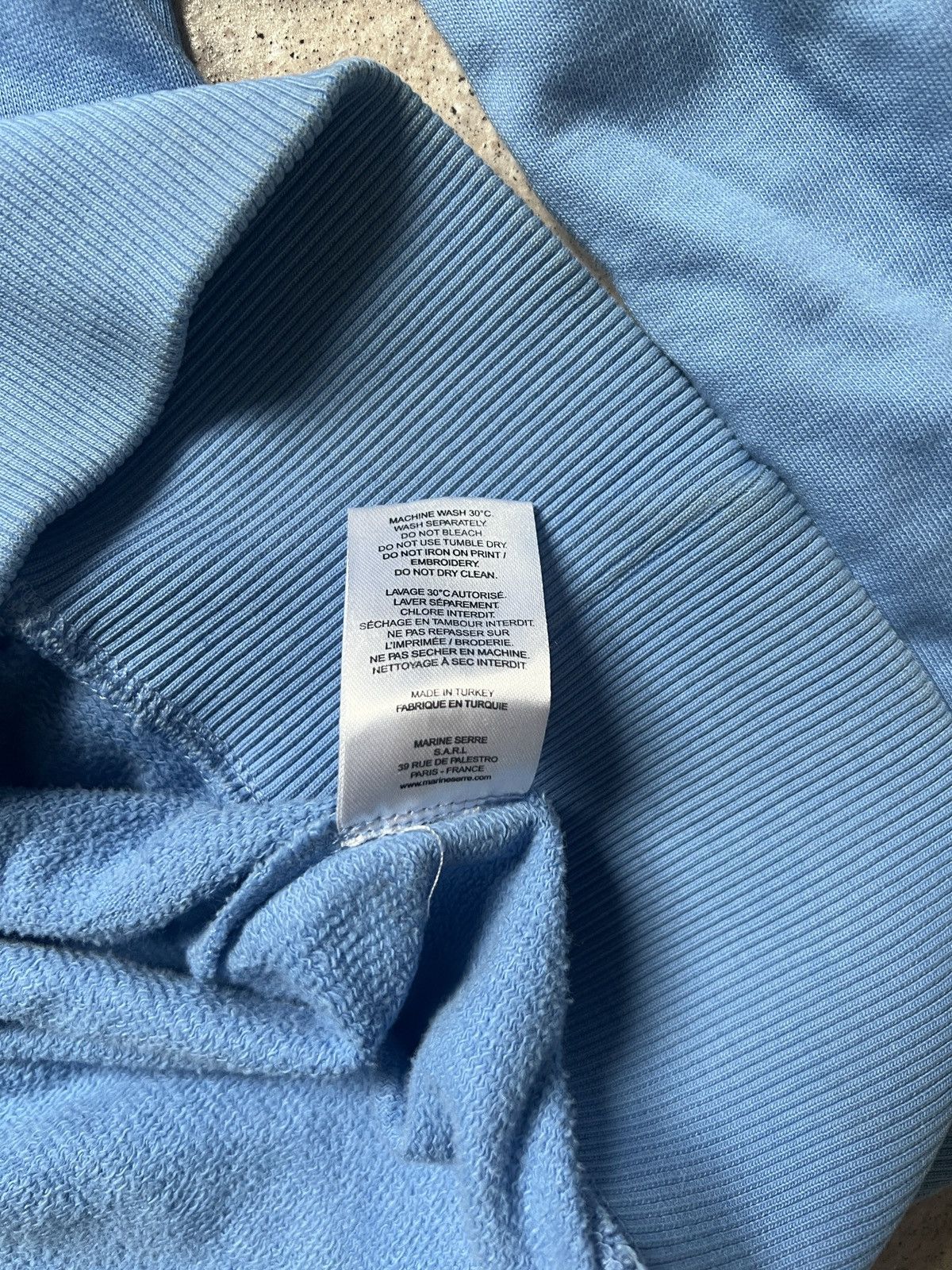 Marine Serre Marine Serre Quarter-Zip Turtleneck Sweater - Blue (Size L) Size US L / EU 52-54 / 3 - 5 Thumbnail