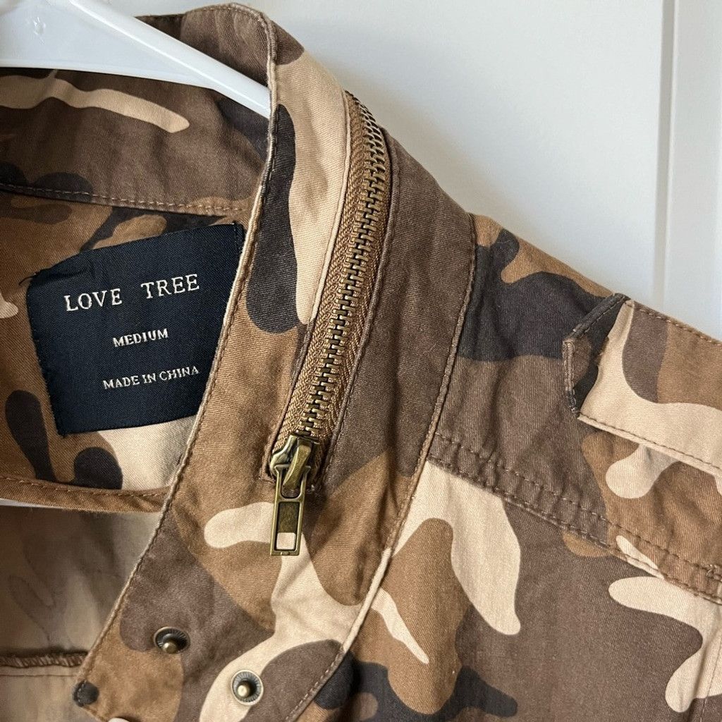 Forever 21 Brown Women’s Camouflage Camo Utility Jacket - M Size M / US 6-8 / IT 42-44 - 4 Thumbnail