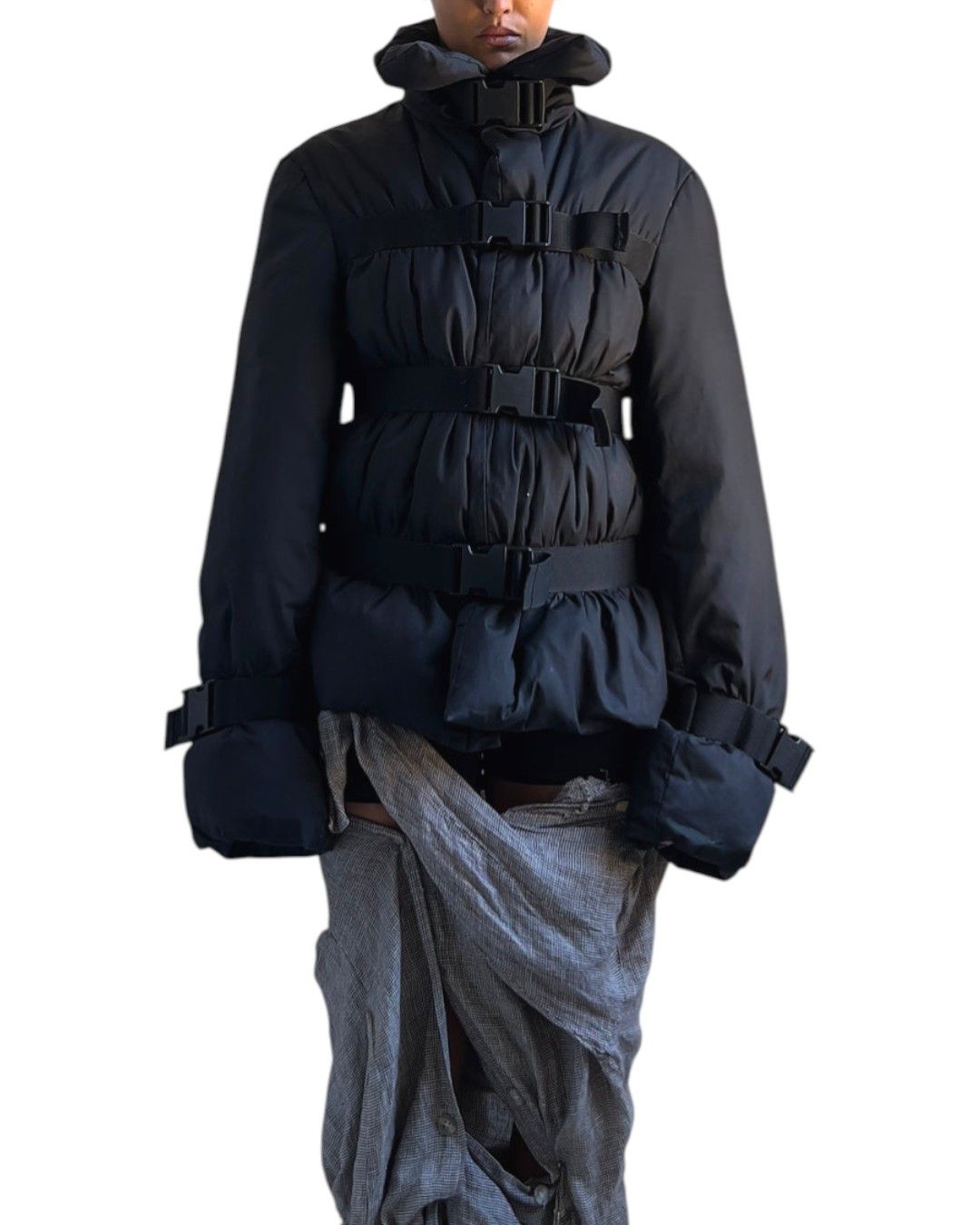 Jean Paul Gaultier F/W 2003 RUNWAY GOOSE DOWN BONDAGE PUFFER JACKET Size M / US 6-8 / IT 42-44 - 2 Thumbnail